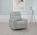 Adler Upholstered Power Swivel Glider Recliner Ivory