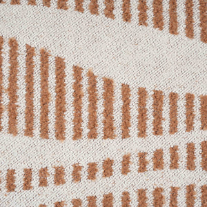 TOV Furniture Ember woven accent pouf in cream and natural tones, soft textured fabric, round shape for versatile seating or decor.