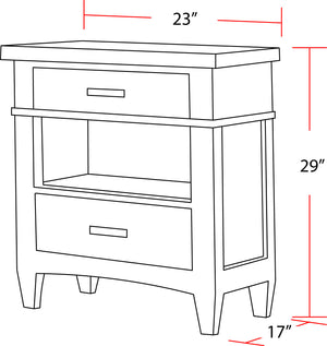 Americana Modern Bedroom - 2 Drawer Nightstand