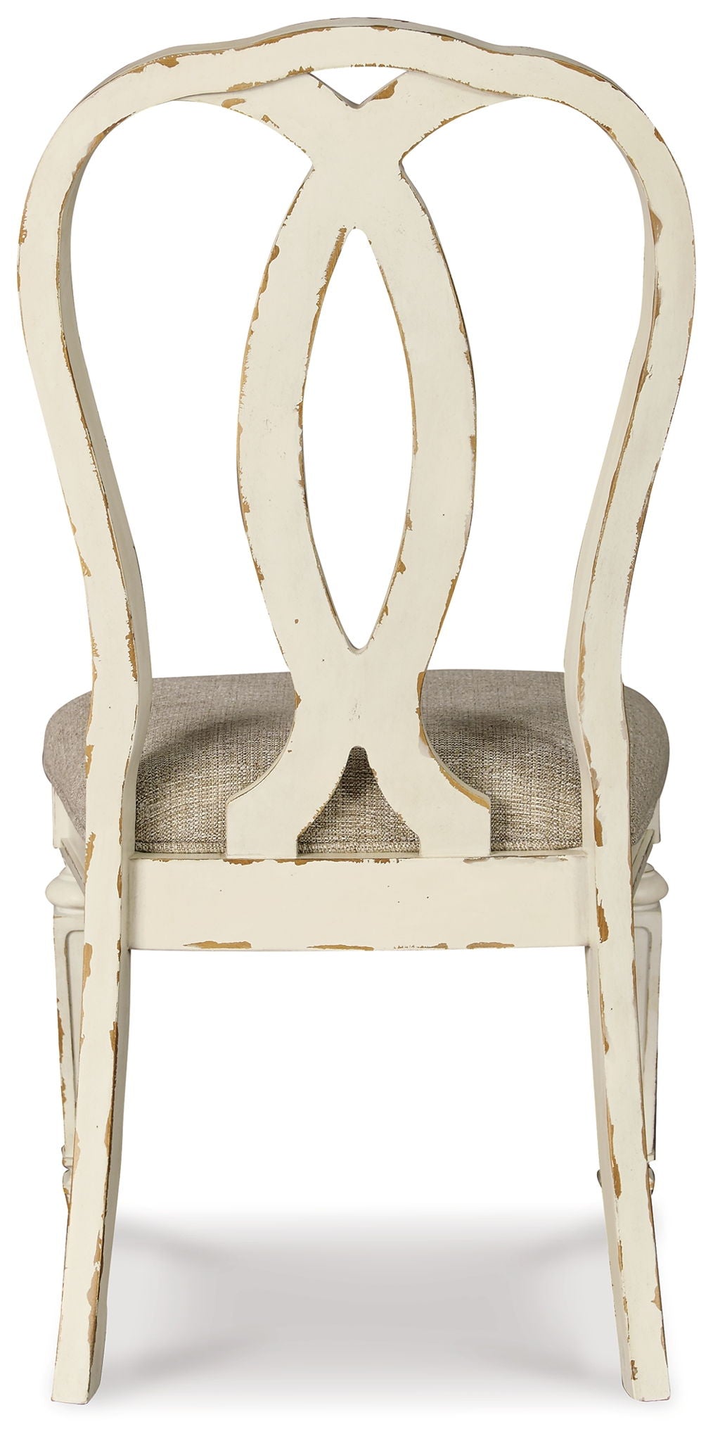 Realyn - Dining UPH Side Chair (Set of 2) - Ribbonback - Chipped White - R&R Furniture Gallery (Fountain Valley, CA)