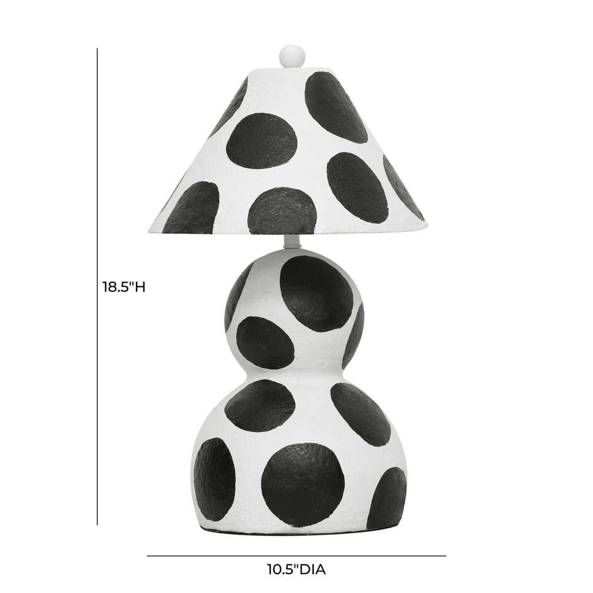 Lerici - Papier Mache Table Lamp - Black And White - R&R Furniture Gallery (Fountain Valley, CA)