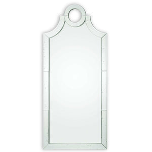Uttermost Acacius Pearl Silver arched wall mirror with elegant silver finish and curved frame, suitable for modern interior decor.