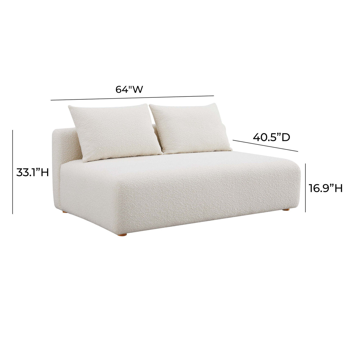 Hangover - Boucle Modular Loveseat - Cream - R&R Furniture Gallery (Fountain Valley, CA)