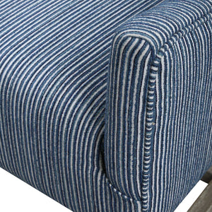 Blue Galiot Wingback Accent Chair by Uttermost with tufted upholstery and wooden legs, stylish and comfortable for living spaces.
