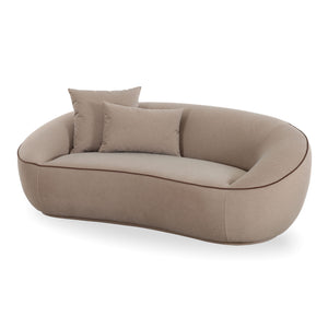 Jenny - Faux Mohair Loveseat - Taupe - R&R Furniture Gallery (Fountain Valley, CA)