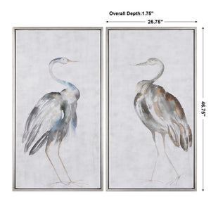 Summer Birds - Framed Art (Set of 2) - Silver