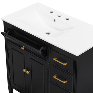 2 Piece Freestanding Bathroom Vanity Set With Sink Top, Reversible Dual Layout