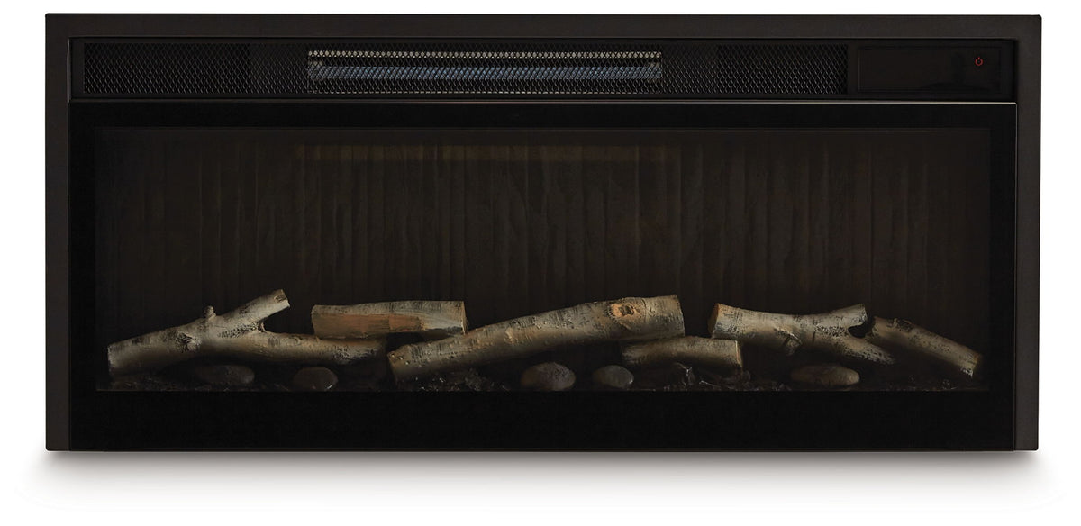 Entertainment Accessories - Fireplace Insert With Faux Birch Log Set - Black - R&R Furniture Gallery (Fountain Valley, CA)