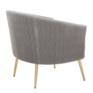 Tania - Pleated Waves Contemporary / Glam Chair - Silver