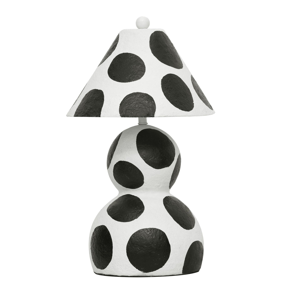 Lerici - Papier Mache Table Lamp - Black And White - R&R Furniture Gallery (Fountain Valley, CA)