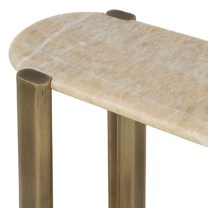 Rounded Cantilever - Accent Table - Beige / Gold