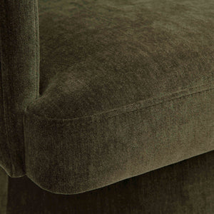 Kristen upcycled chenille rolling desk chair by TOV Furniture with a plush, upholstered seat and backrest on casters.