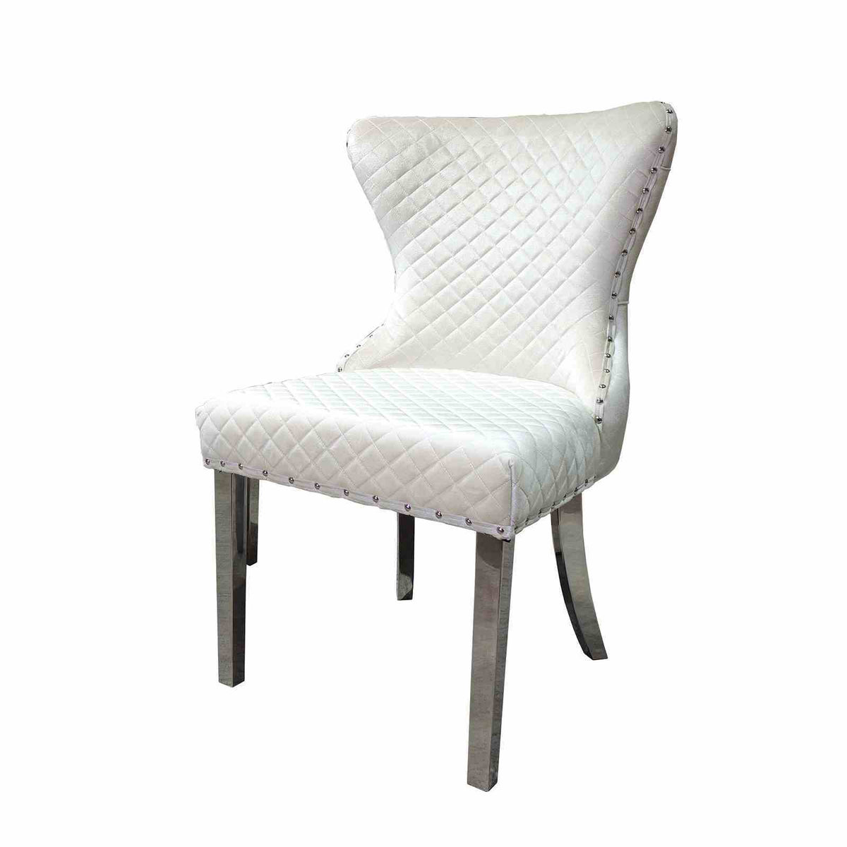 Portanova - Chair (2/CTN), Silver/White