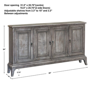 Nyle - 4 Door Cabinet - Gray