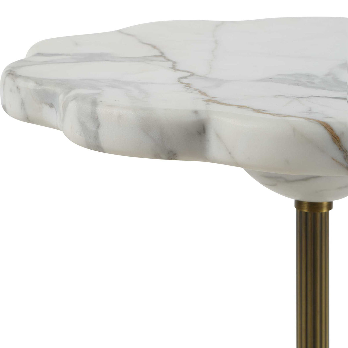 Demi Floret - Drink Table - Gold / White