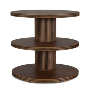 Top - Tier Oval Walnut Side Table - Woodtone