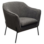 Status Accent Chair in Grey Fabric with Metal Leg