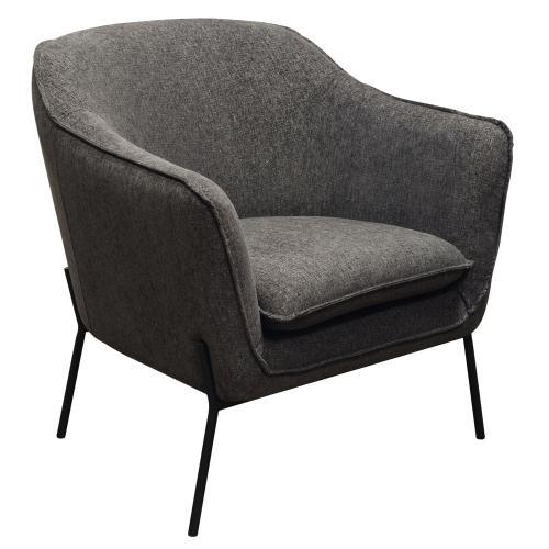 Status Accent Chair in Grey Fabric with Metal Leg