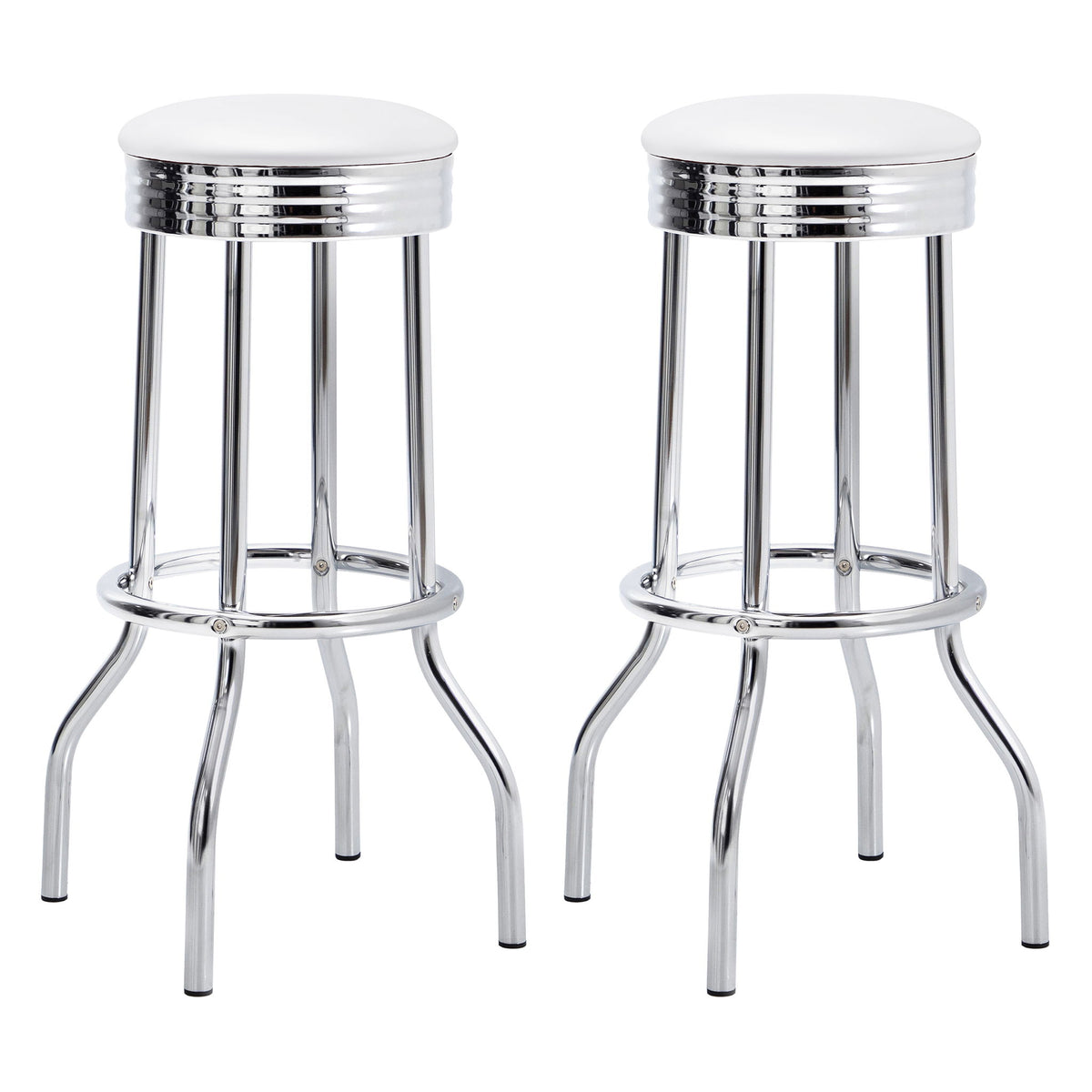 Midge - Upholstered Swivel Bar Stool (Set of 2) - White