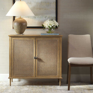 Coast - 2 Door Rattan Cabinet - Woodtone