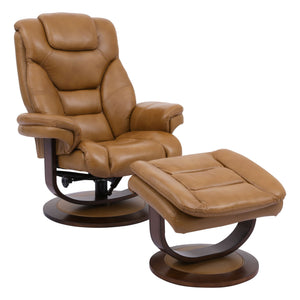 Monarch - Manual Reclining Swivel Chair and Ottoman - R&R Furniture Gallery (Fountain Valley, CA)