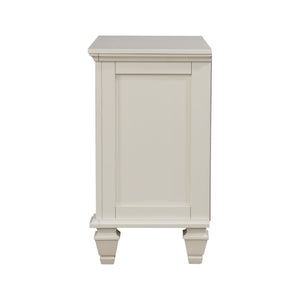Cottage 3 Drawer Nightstand With Pull Out Tray - Cream White