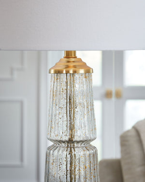 Bakersboro - Glass Table Lamp - Clear / Gold Finish - R&R Furniture Gallery (Fountain Valley, CA)