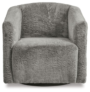 Bramner - Swivel Accent Chair - Charcoal - R&R Furniture Gallery (Fountain Valley, CA)