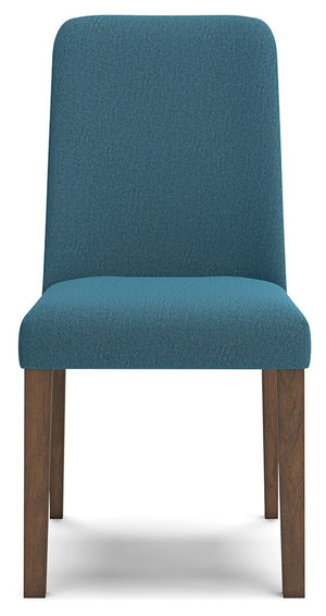 Lyncott - Dining Uph Side Chair (Set of 2) - Blue / Brown - R&R Furniture Gallery (Fountain Valley, CA)