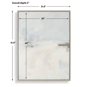 Simple Serenity - Framed Abstract Art - White / Light Blue