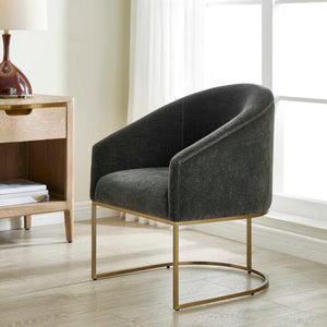 Hanni - Dining Chair - Charcoal / Gold