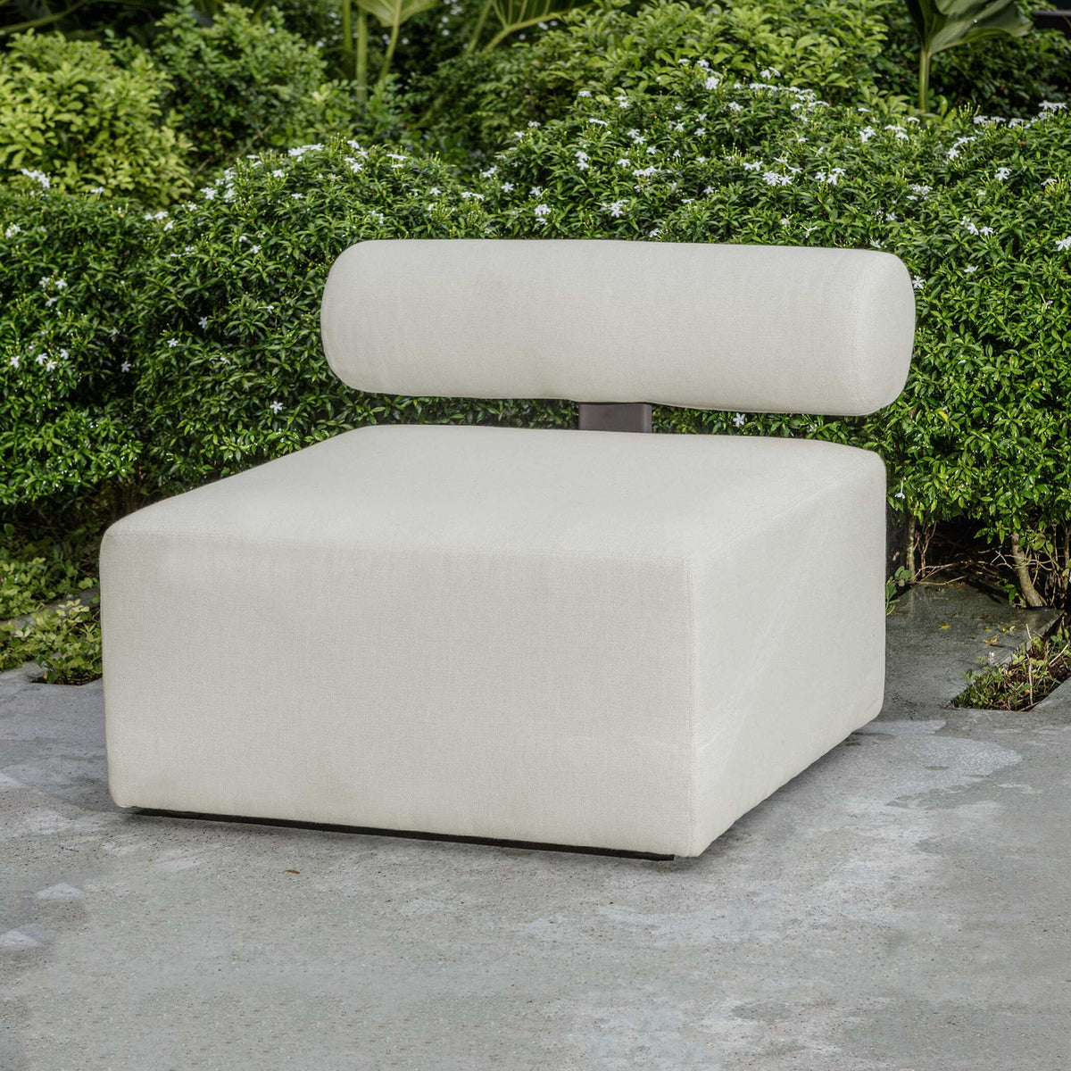 Bolster Back - Armless Outdoor Sofa - White