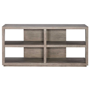 Haven - Long Sofa Table - Gray / Woodtone