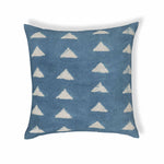 Indigo - Triangles Cotton Square Accent Pillow - Indigo - R&R Furniture Gallery (Fountain Valley, CA)