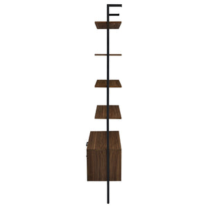 Wendell - 4 Shelf Storage Wall Bookshelf - Walnut