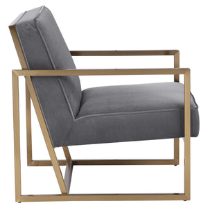Hartigan - Accent Chair - Brass / Gray
