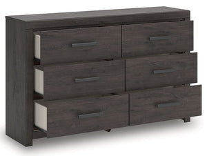Prendonea - Six Drawer Dresser - Charcoal - R&R Furniture Gallery (Fountain Valley, CA)