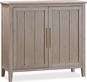 Camden Two Door Two Drawer Bar Cabinet with Stemware Rack and Wine Rack in Chai