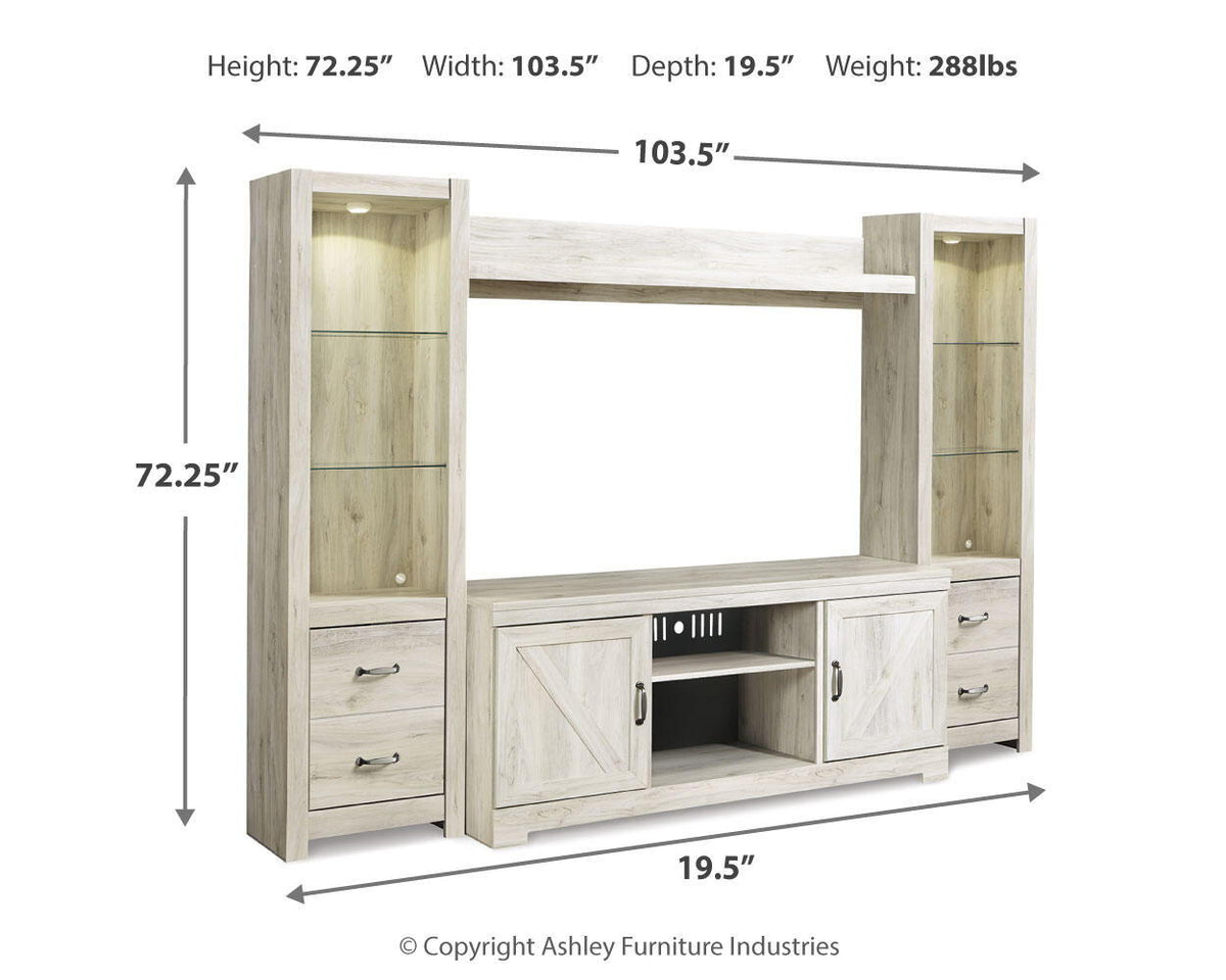 Bellaby entertainment center by Signature Design by Ashley with wood finish and media storage compartments