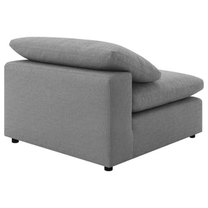 Segoura - Upholstered Armless Chair With Pillow Back, Living Room - Gray
