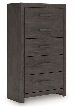Prendonea - Five Drawer Chest - Charcoal - R&R Furniture Gallery (Fountain Valley, CA)
