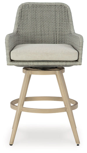 Seton Creek - Barstool With Cushion (Set of 2) - Beige / Gray - R&R Furniture Gallery (Fountain Valley, CA)