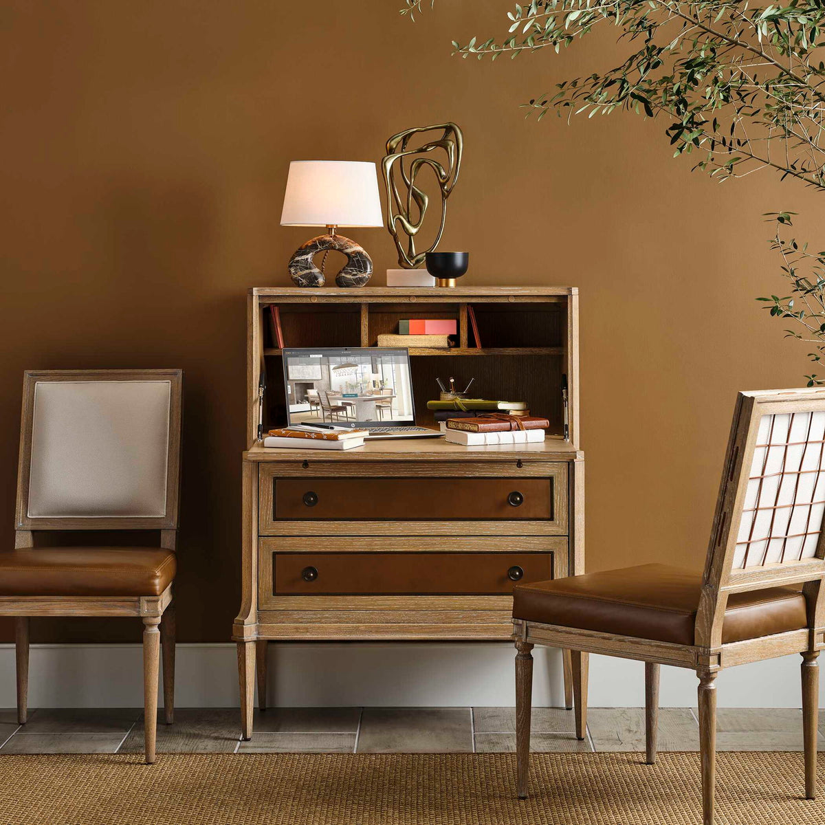 Hide Away - Secretary Desk - Brown / Woodtone