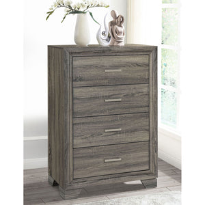 Funston - 4 Drawer Chest Of Drawers With Bar Handles - Brown Oak