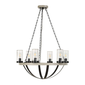 Edgecomb - 6 Light Indoor-Outdoor Chandelier - Black / Gray