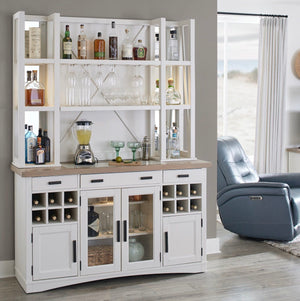 Americana Modern Dining - Buffet And Open Hutch With Quartz Insert - Cotton