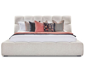 Escape - Fluffy River Rock Upholstered Bed