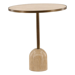 Idrina - Bistro Table - Natural And Antique Brass