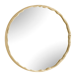 Crinkle - Round Mirror - Brass