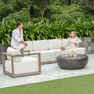 Remsen - Outdoor Sofa - White / Brown